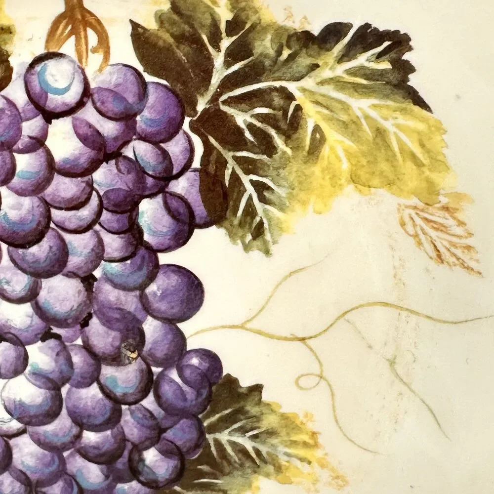 Tabletops Unlimited Cabernet Hand Painted Salad Plate Grape Tuscan Country 8.5